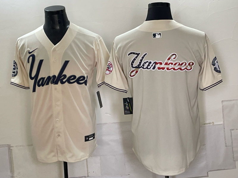 Men 2026 New York Yankees blank cream Nike MLB Jersey 0910006->green bay packers->NFL Jersey